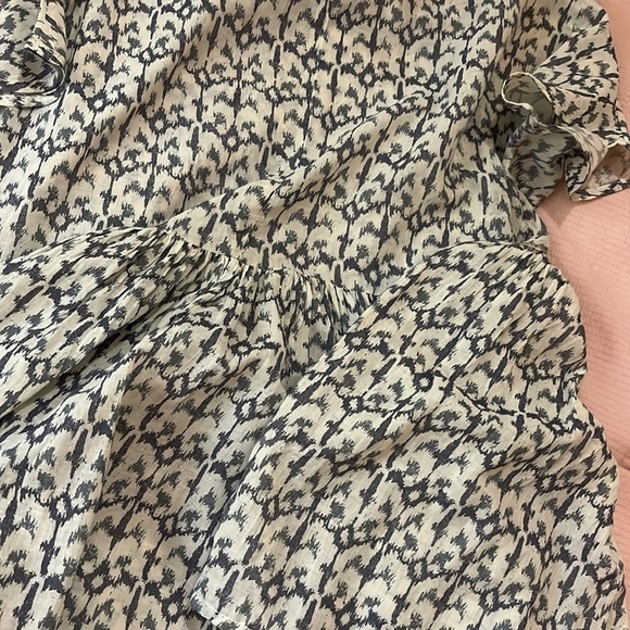 100% Cotton Leopard Beaded Short Sleeved Top Empire Waist - Picture 9 of 9